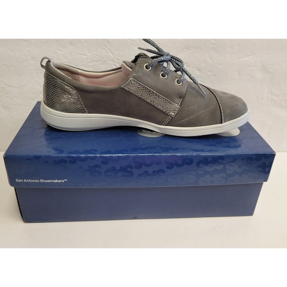SAS Marnie Sneaker Casual Shoe Gray Suede Snake Print Size Women's Sz 8N EUC - Picture 8 of 14